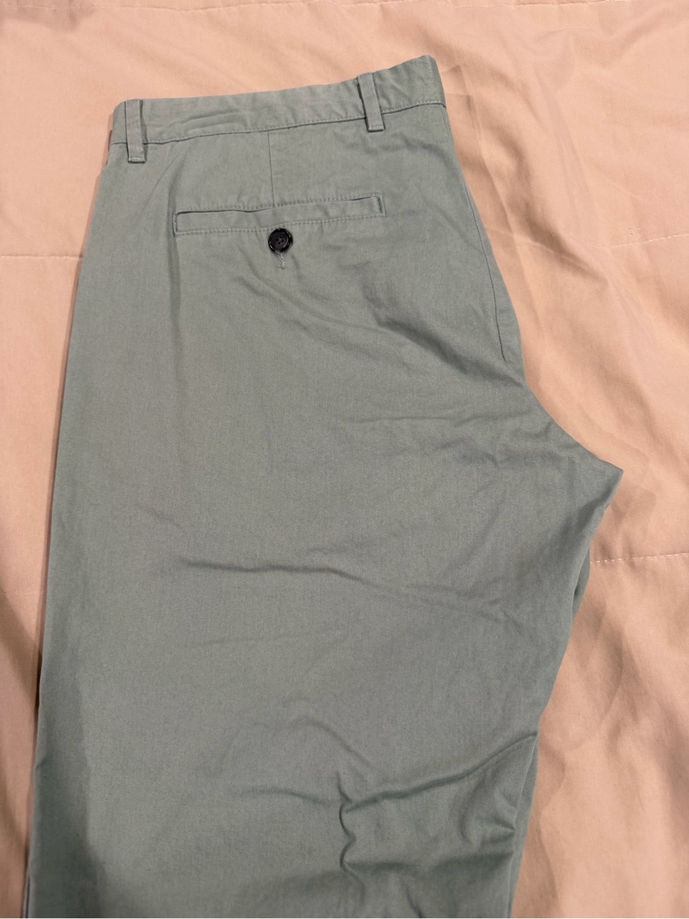 Marc Anthony Men's Sage Green Flat-Front Chinos